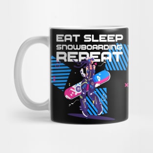 Eat sleep snowboarding repeat Mug